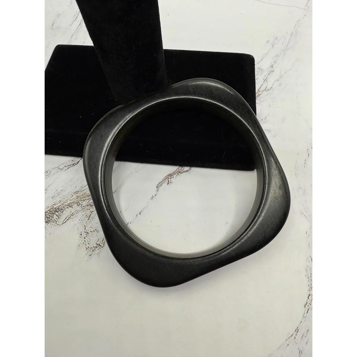 Chunky Retro Square 7.5” Bangle Bracelet Wrist Candy Silver - Image 5