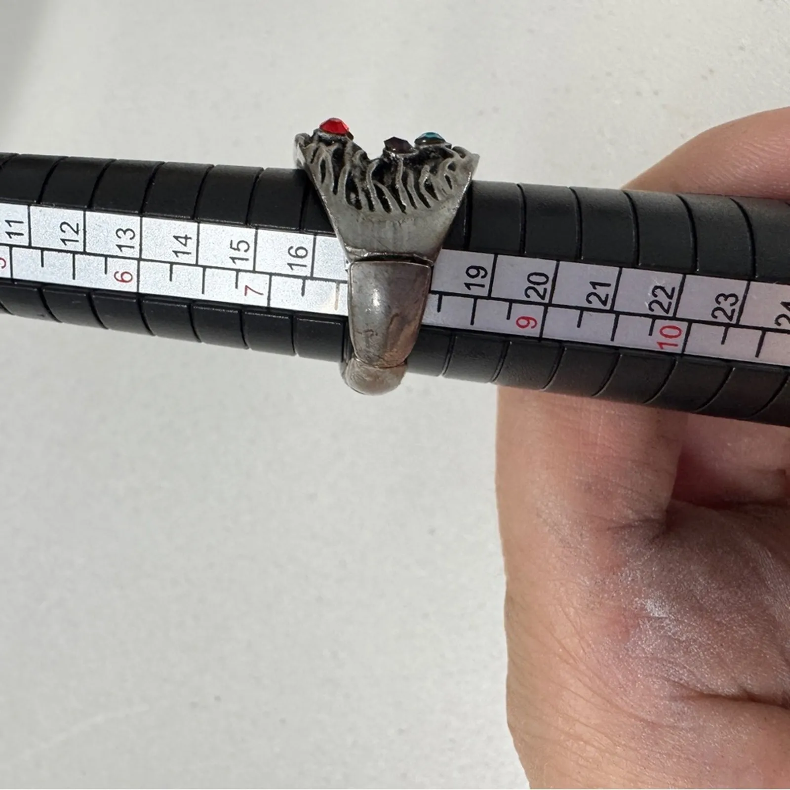 Silver Tone Birthstone Mothers Ring Chunky Womens Size 8 - Image 10