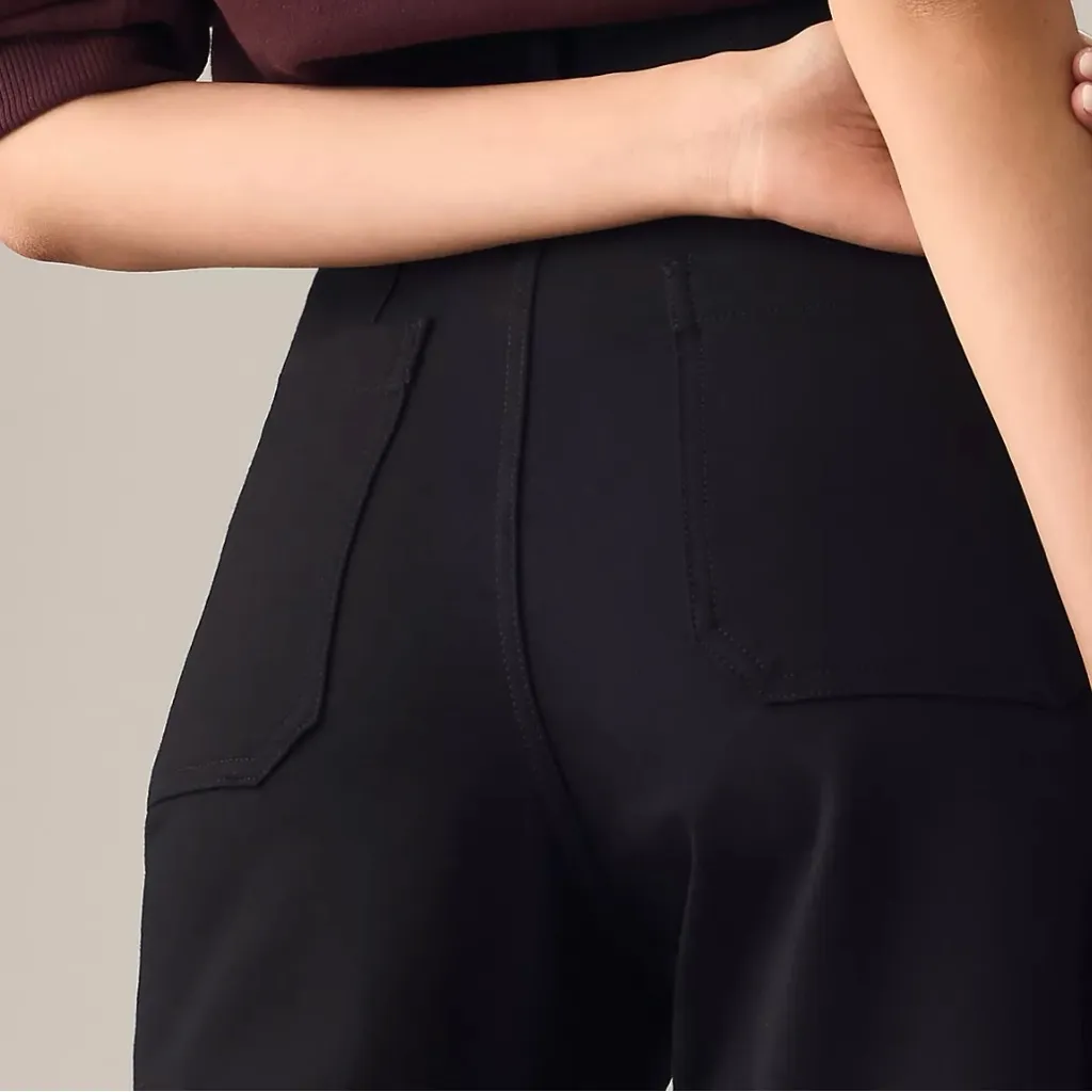 Maeve by Anthropologie Black The Colette Ponte Crop Wide-Leg Pants - Size 30P - Image 13