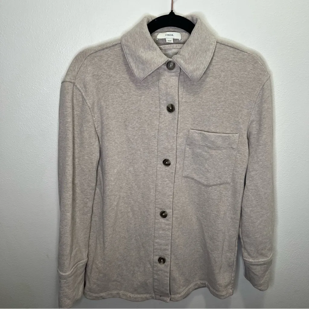 VINCE oversized soft shirt tan jacket shacket size XS - Image 7