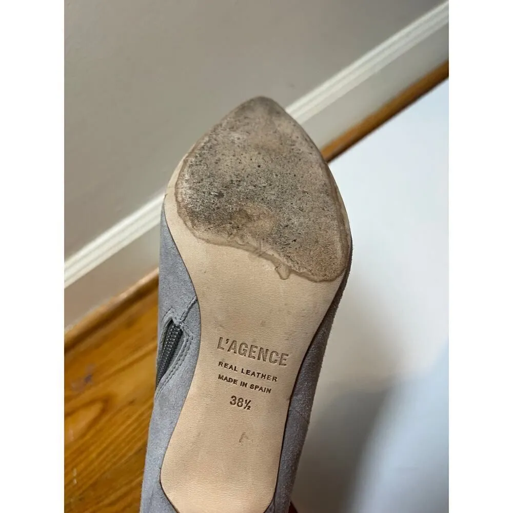 L'agence Aimee Grey Suede Ankle Booties Sz. 38.5 (US 8.5) - Image 7
