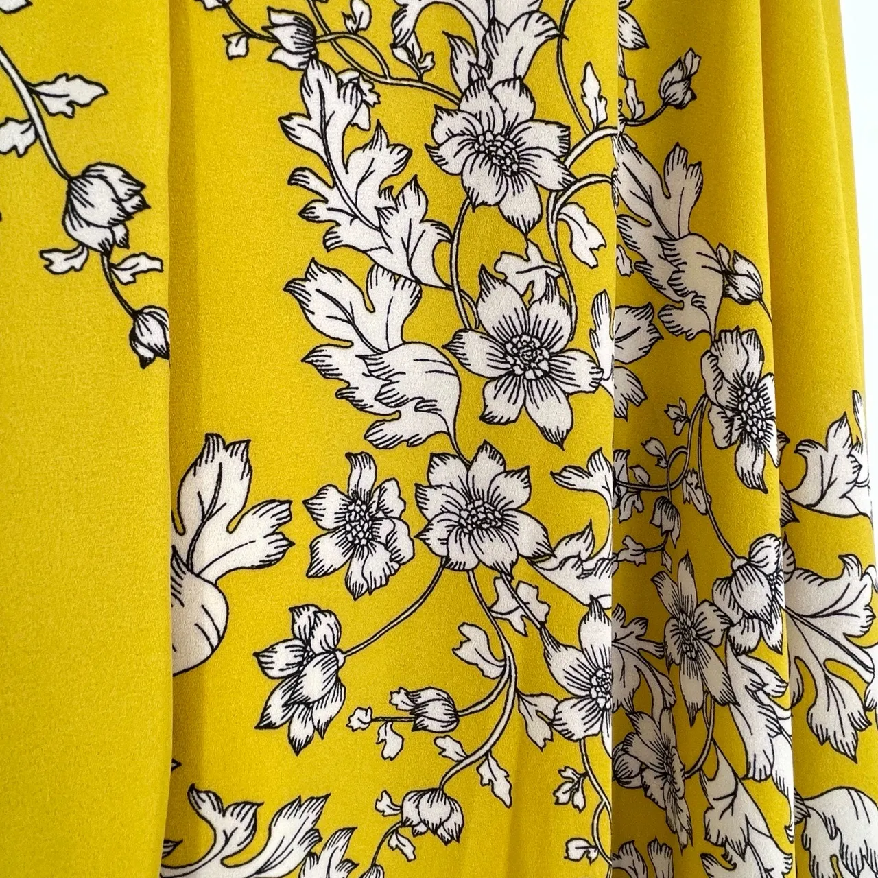 Nanette‎ Lepore Womens Yellow Floral Sleeveless Collared Pleated A-Line Dress 10 - Image 8