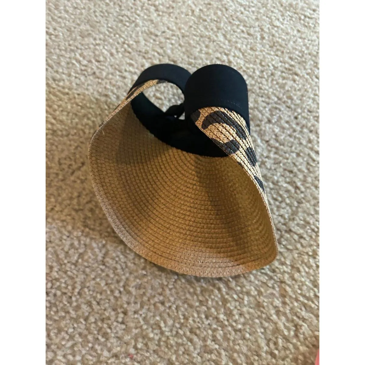 ab 1 Cheatah Visor Sun Hat Golf Tennis Beach Men Cap Adjustable Summer Women Brown - Image 2