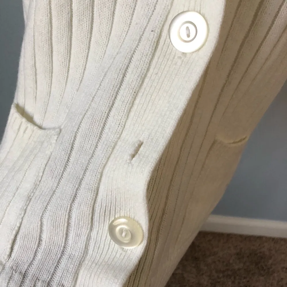 Vintage Cream Button Down Acrylic Vest Size L - Image 17