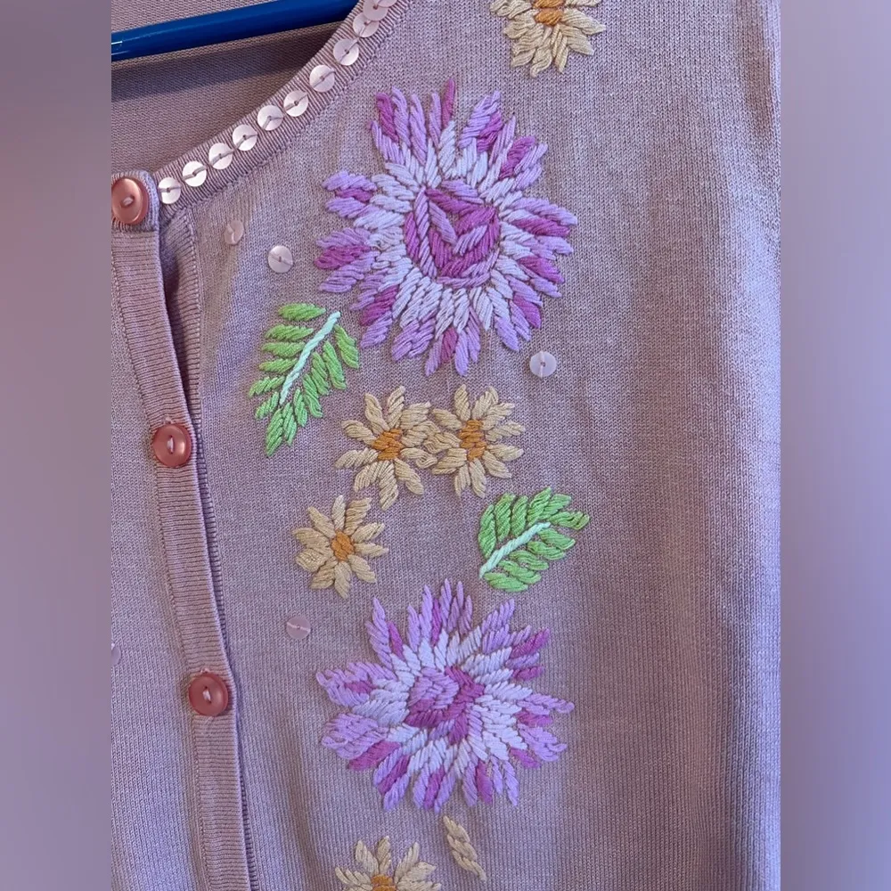 Pink floral small sweater - Image 2