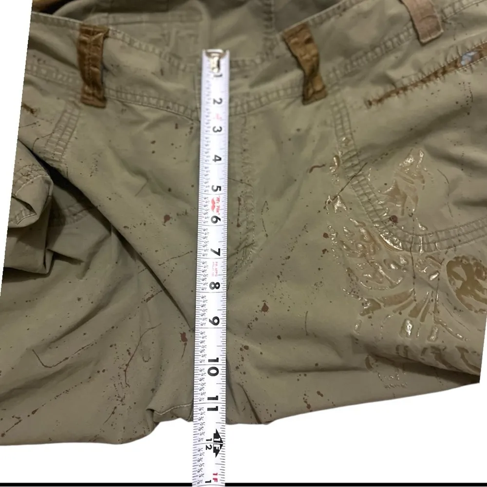 Vintage Y2K Venezia Streetwear‎ Tribal Graphic Splatter Paint Cargo Pants Tan 20 Size undefined - Image 9