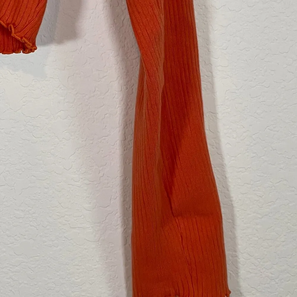 NWT Good American Lettuce Edge Cardigan in Cinnamon in size 3/4 (L/XL) - Image 4