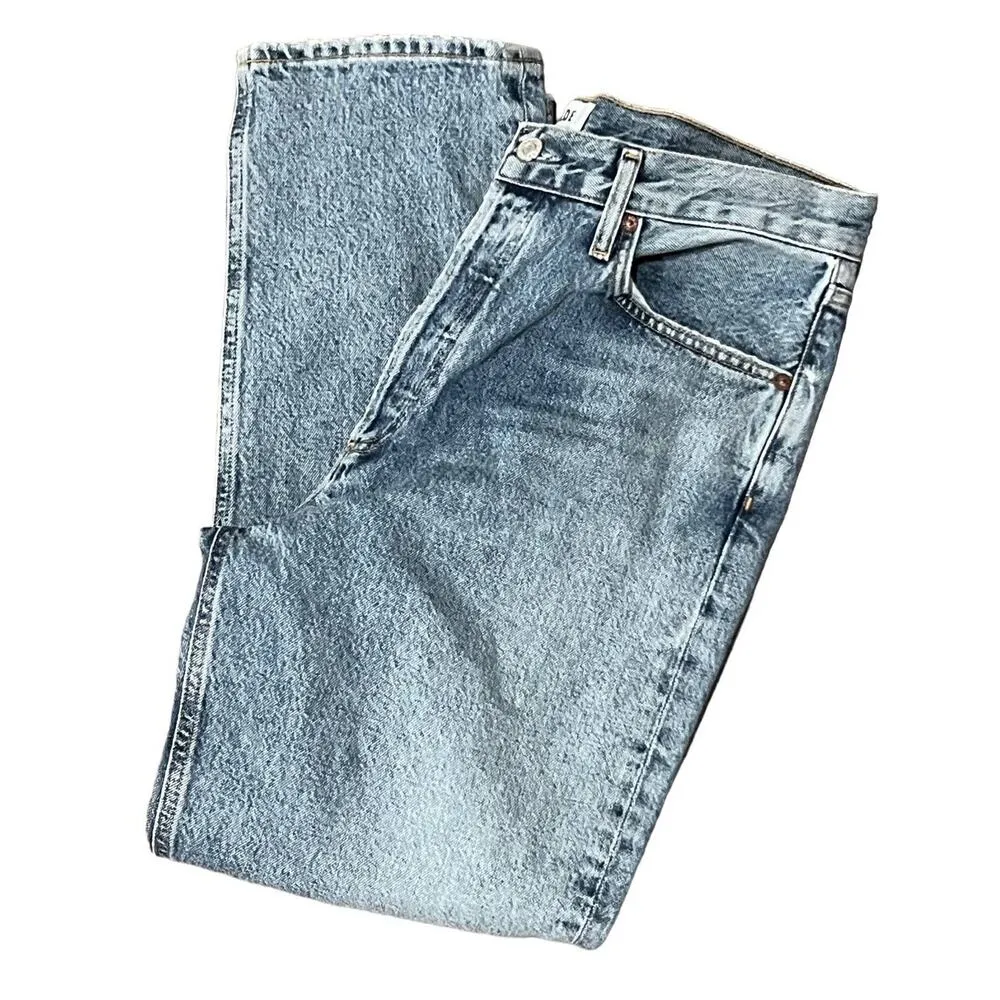 NWT AGOLDE Riley High Rise Straight Crop Size 30 - Image 5