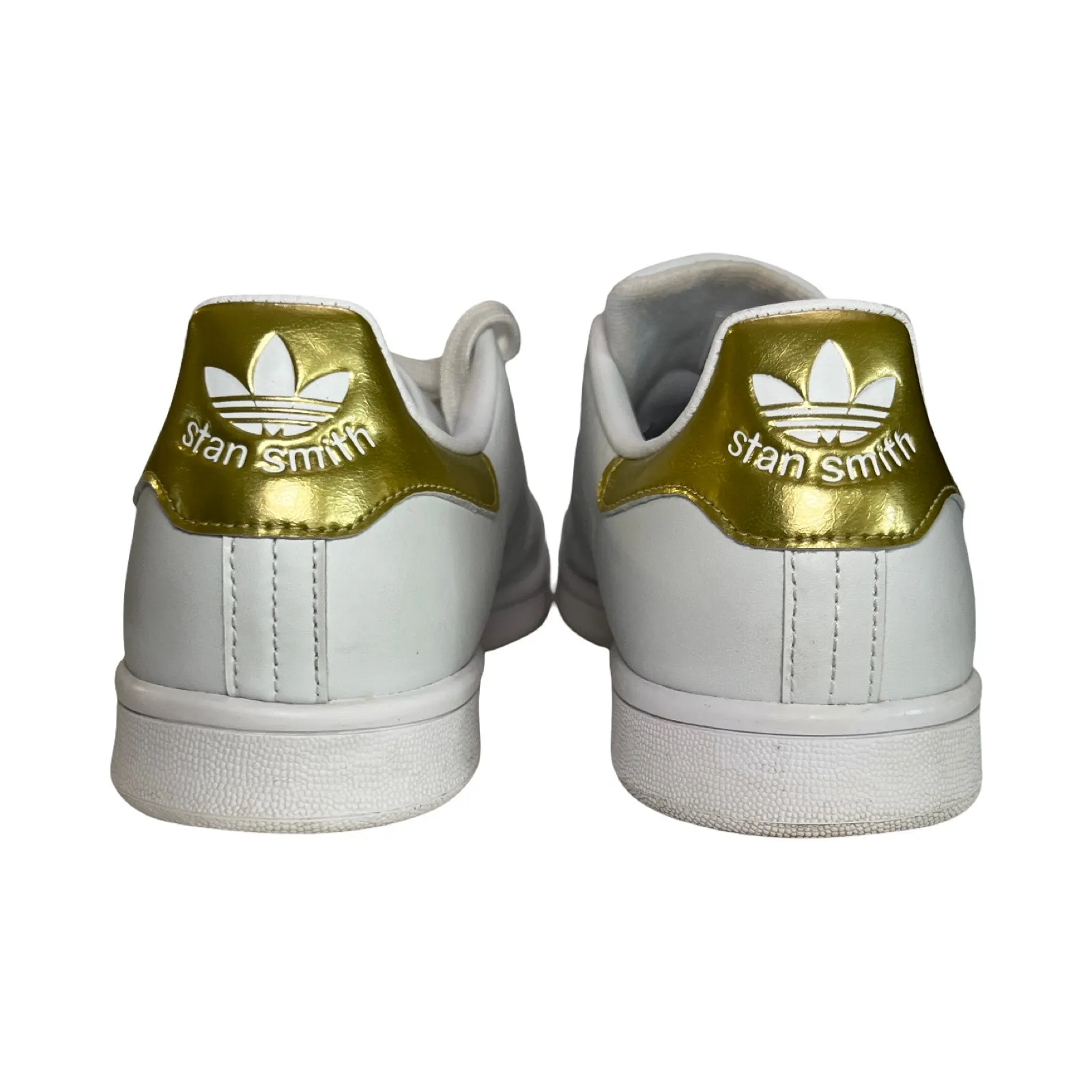Adidas Stan Smith Primegreen White Gold Metallic Sneakers Size 8 Women - Image 4