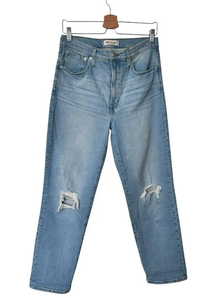 Madewell The Perfect Vintage Jean High Rise  Straight Distressed Size 28 - Image 2