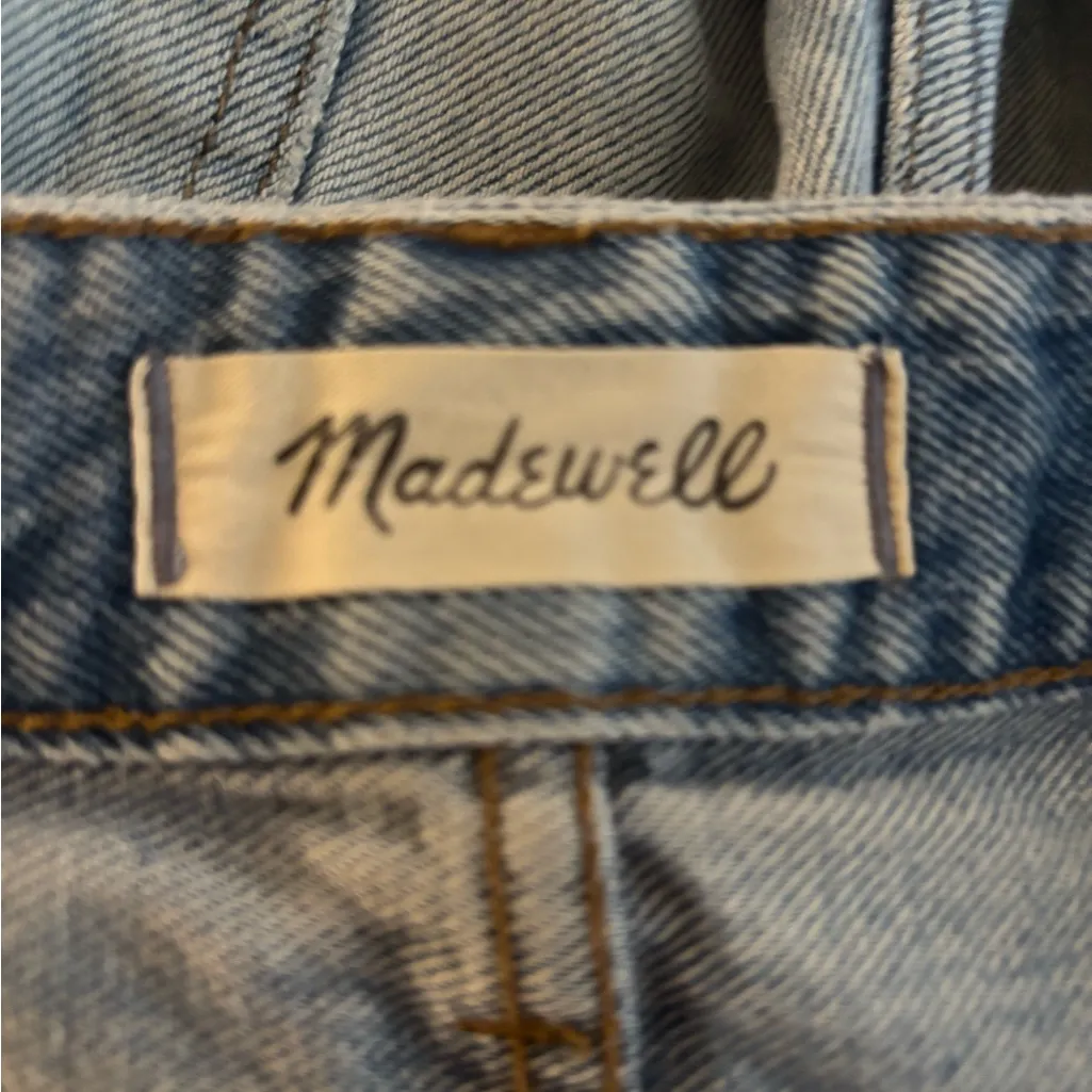 Madewell Light Blue Distressed Relaxed Jean Shorts Size 31 - Image 3