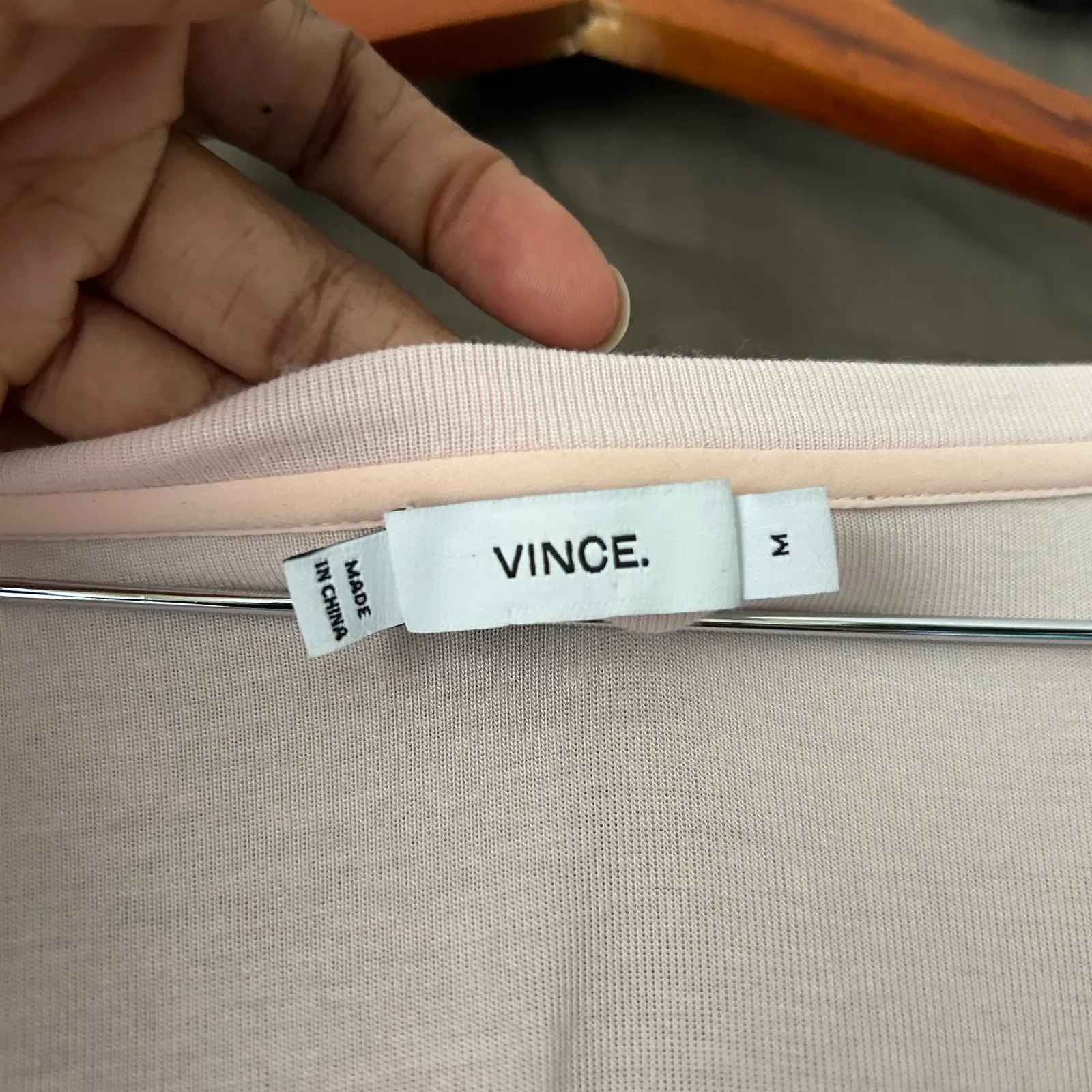 Vince Light Pink Long Sleeve Relaxed Fit Top Size Medium - Image 6