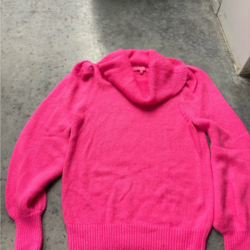 Lilly Pulitzer cowl neck pink sweater small - Image 6