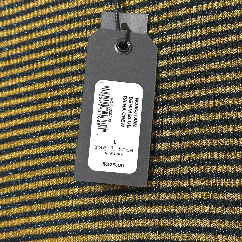 NWT Rag & Bone Raina Metallic Stripe Sweater Large - Image 6
