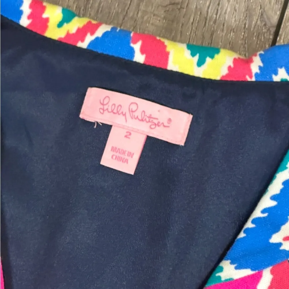 Lilly Pulitzer Sherlynn Dress Hearts A Flutter Sleeveless Collared Pockets - Image 3