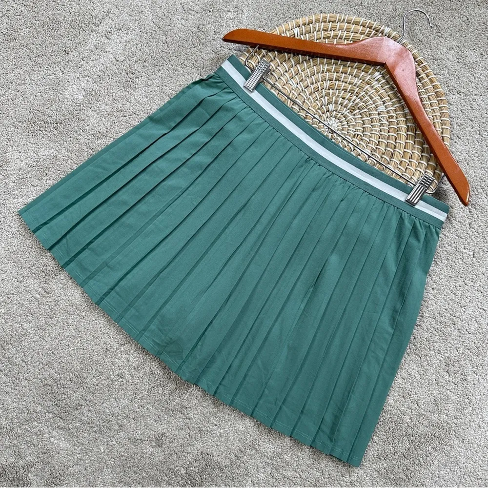 Girlfriend Collective Tropic Pleated Club Skort Skirt Tennis Golf in Green XL - Image 4