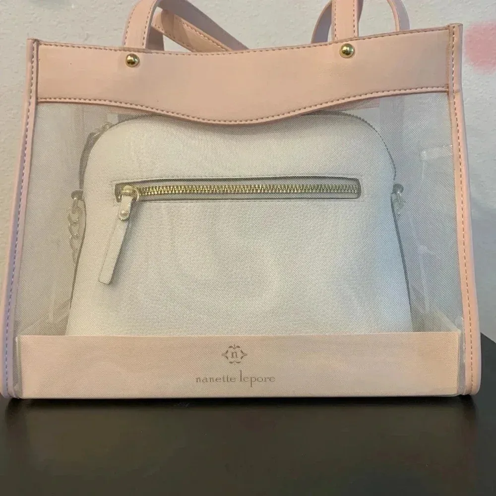 NANETTE Lenore 3 piece set Crossbody+Baguette +Mash Tote White NWT - Image 2