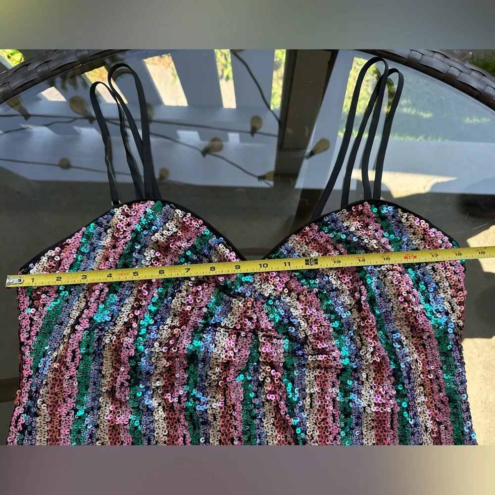 Lovers + Friends Sequin Double Spaghetti Strap Mini Dress Multicolor Size Large - Image 8