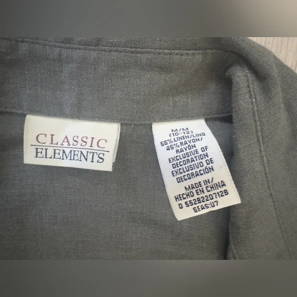 Classic Elements  Gray Linen Blend Shirt 🤎 - Image 5