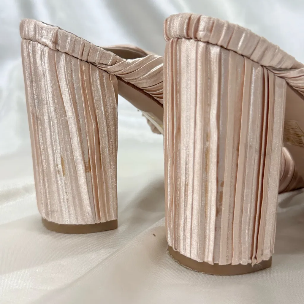 Free People X Jeffrey Campbell Venice Mule Heels 6.5 Twist Satin Feminine Chic - Image 8