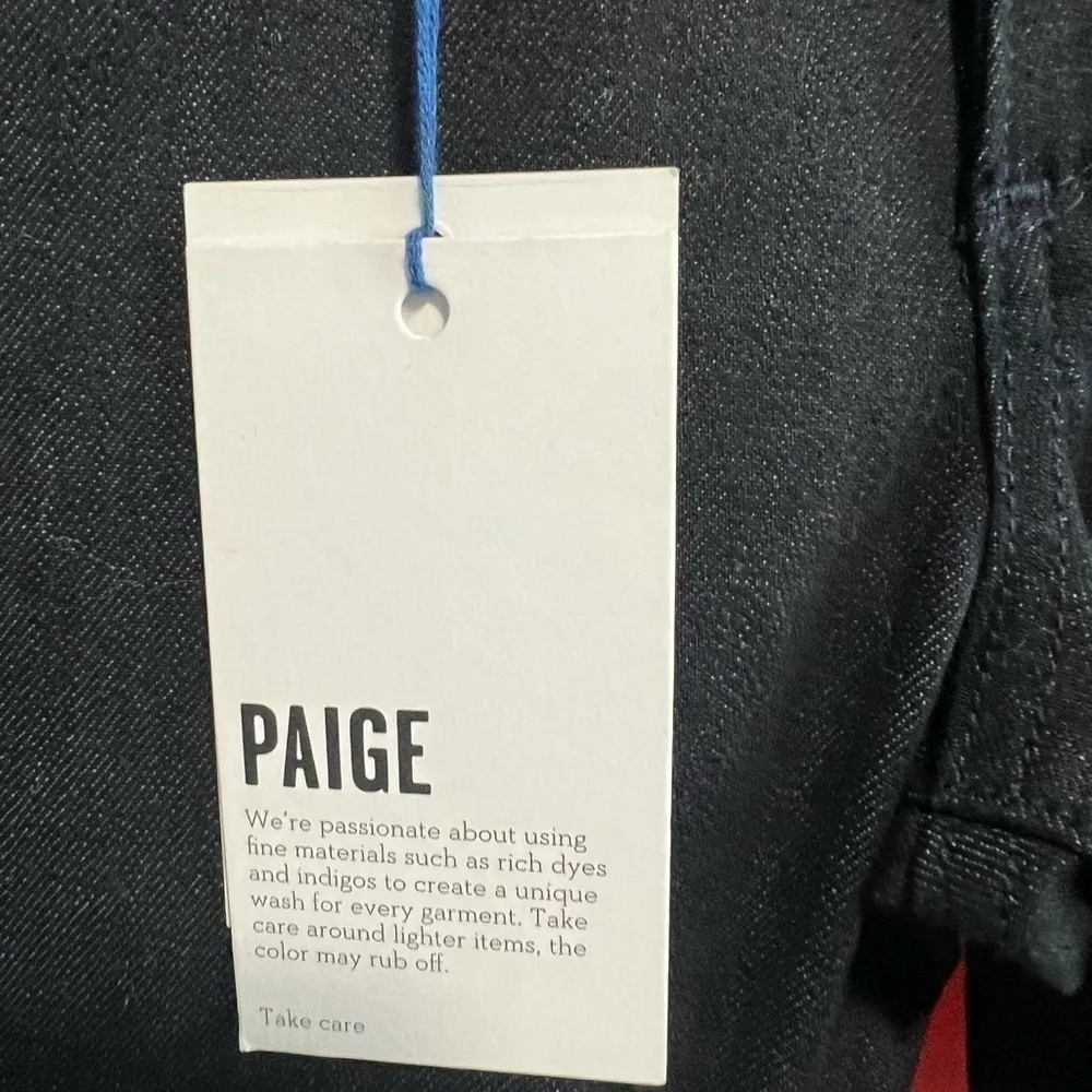 Paige Julia Jean Mixed Media Pant, Faux Leather Ankle, New with Tags - Image 5