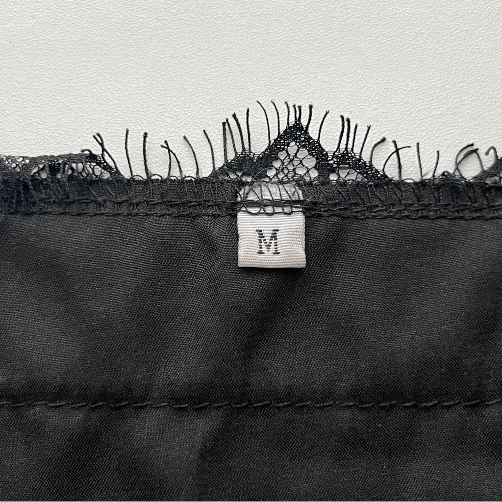 Black Lace Trim Cami Top Size M - Image 8