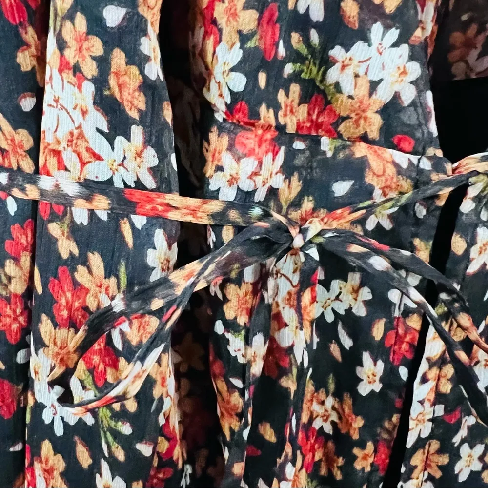 Lulu's True to Love Floral Print Chiffon Wrap Maxi Dress Size S - Image 11