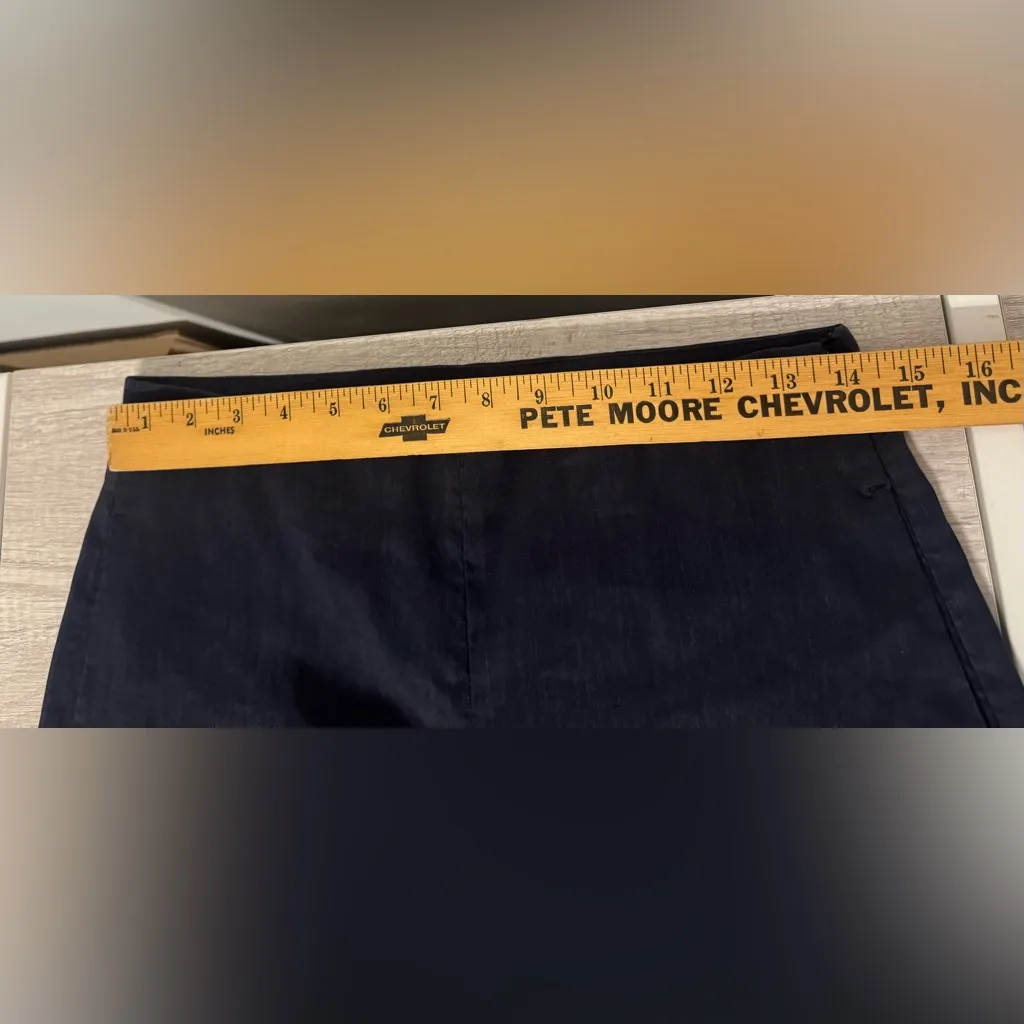 Vince High Waist Crop Wide Leg Navy Side Zip Quiet Luxury Career Coastal Size 2 - Image 7