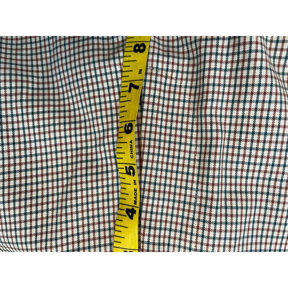 Vintage 70s DKNY cotton yellow Brown Green plaid straight leg Pants, Size 2, - Image 10