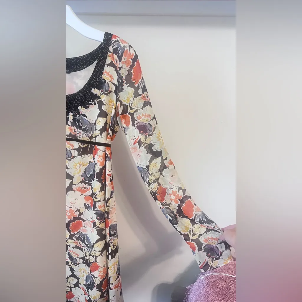 Theory Rustic Floral 100% Silk Dress - Image 4