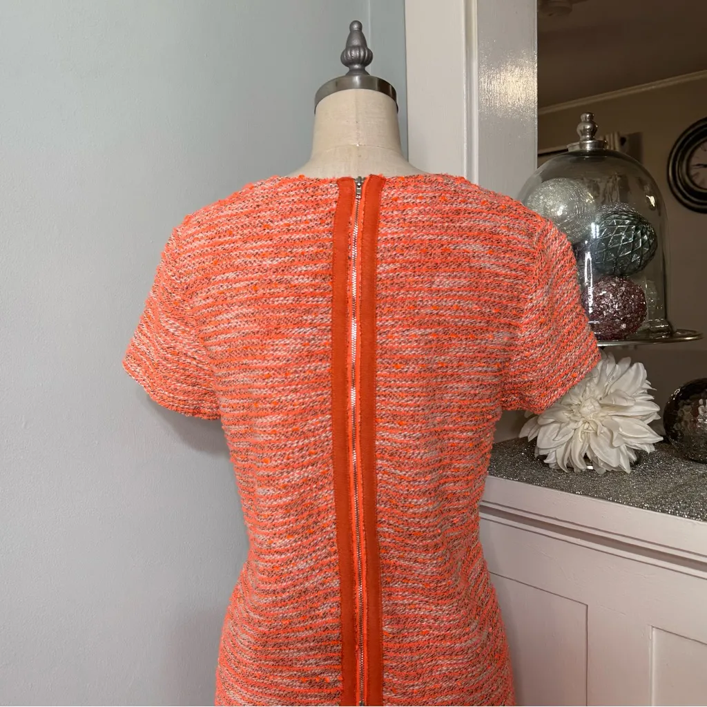 Piperlime Orange Tweed Short Sleeve Mini Sheath Dress Small Nwt - Image 6