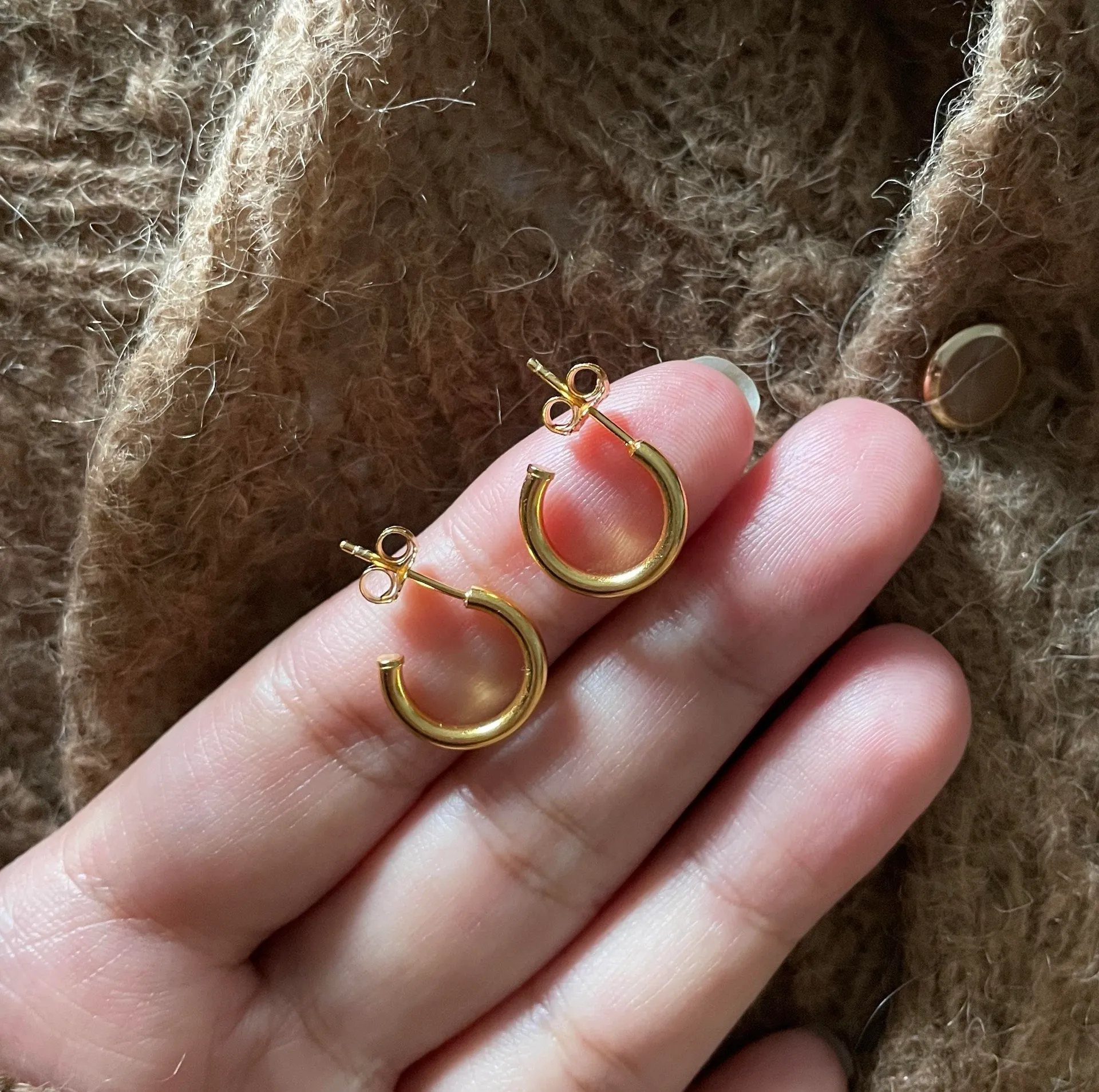 so cute！13mm C hoop/extra Thick Gold Layer - Image 4