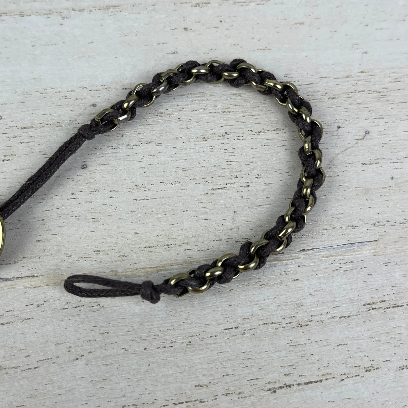 4 Chain Link Braided Bracelets Set Gold Silver Tone Black Brown Yellow Cord NWOT - Image 11