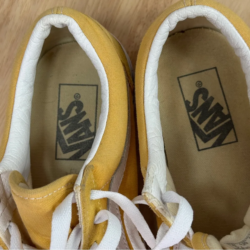 Vans Old Skool Canvas Suede Low Top Sneakers Mustard Yellow 6 Men 7.5 Women - Image 9