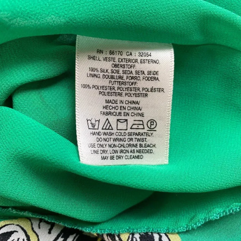 Maeve Anthropologie Women's Sz 0 Cap Sleeve Ayame Silk Floral Shift Dress Green - Image 15