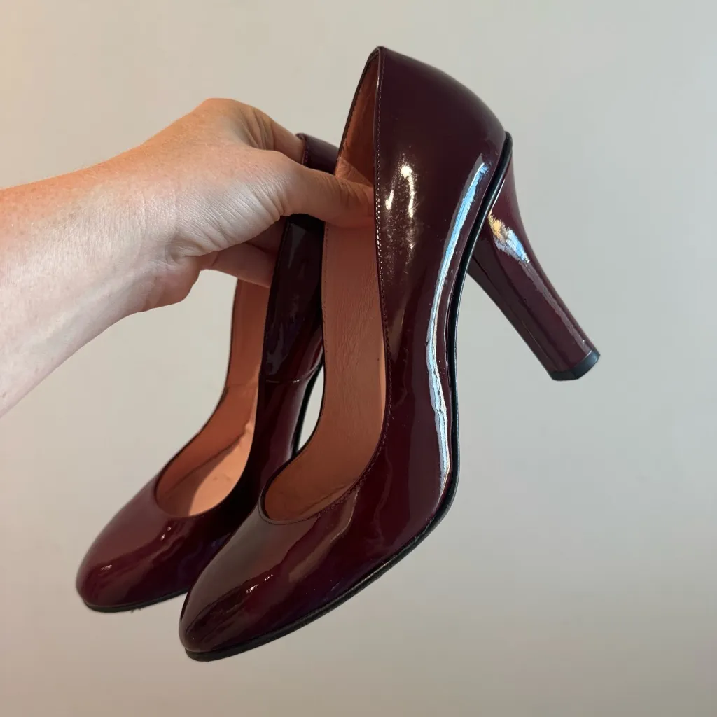 Agent Provocateur Burgundy Patent Leather Pumps Size 39 Red - Image 3