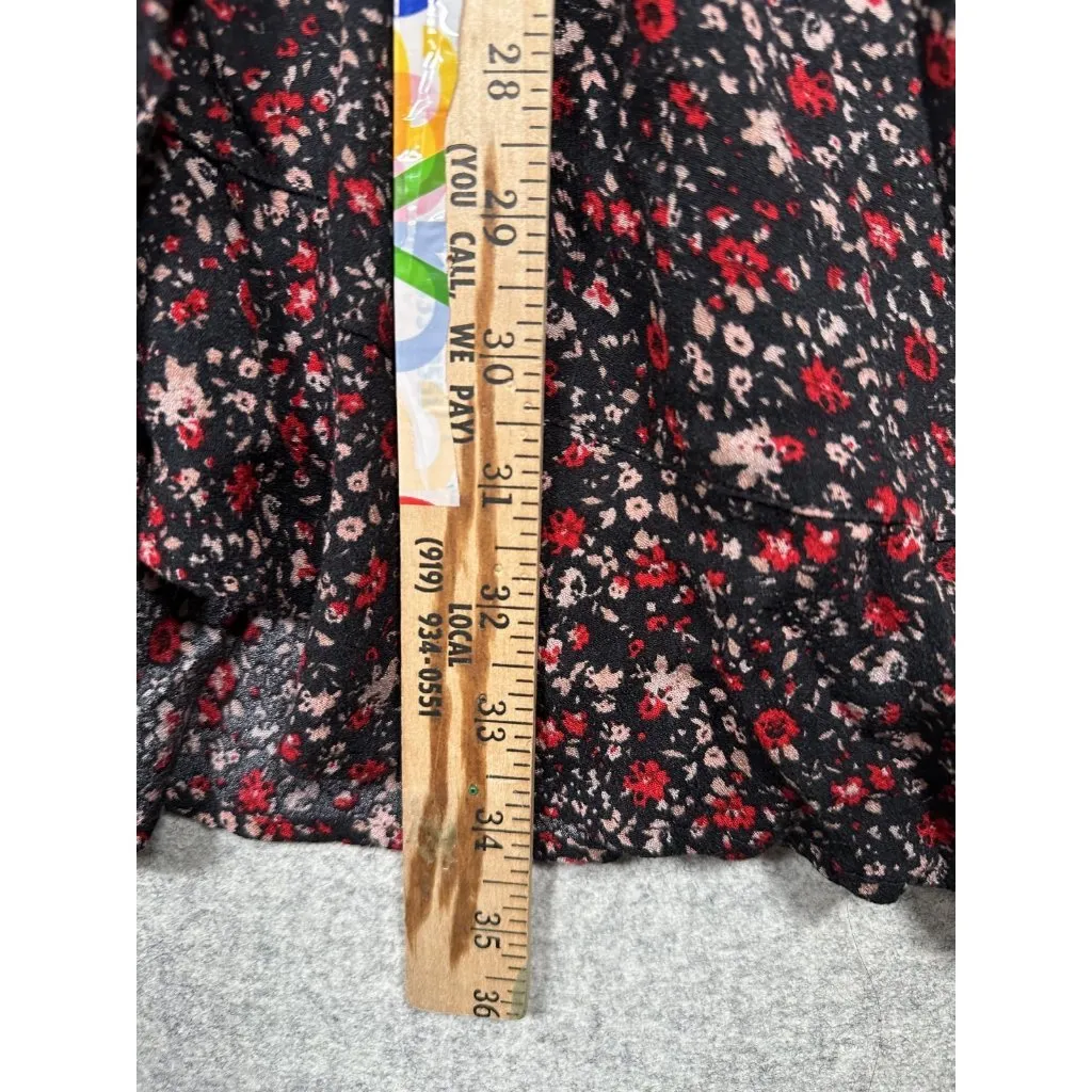 Vintage Lucky Brand Small Dress Floral Y2K Grunge Vneck Short Sleeve Boho Sun - Image 9