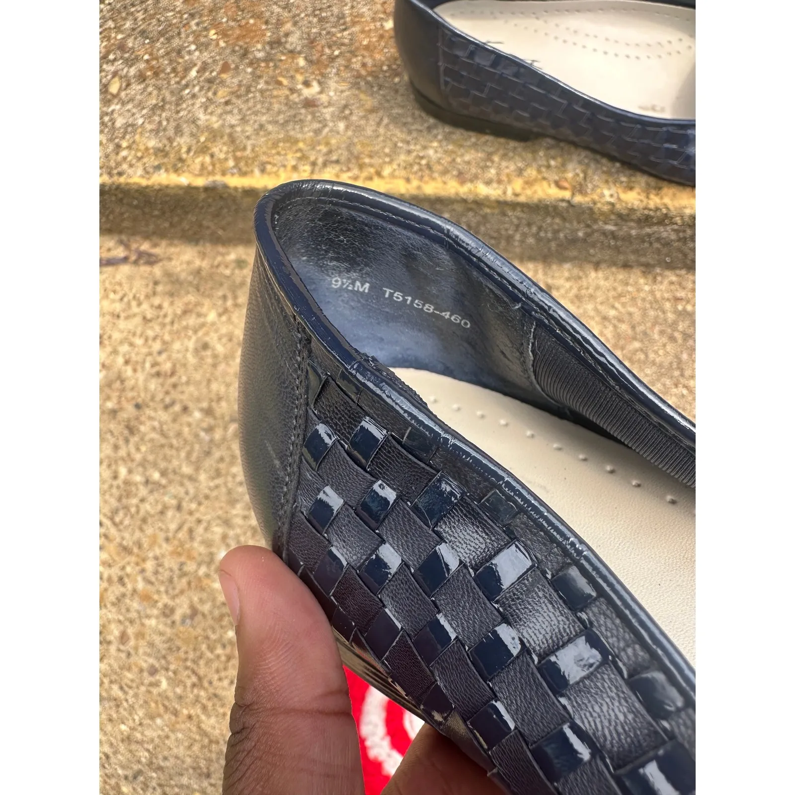 Trotters Woven‎ Leather Slip On Loafers Women's 9.5 Comfort Walking Shoes Blue - Image 2