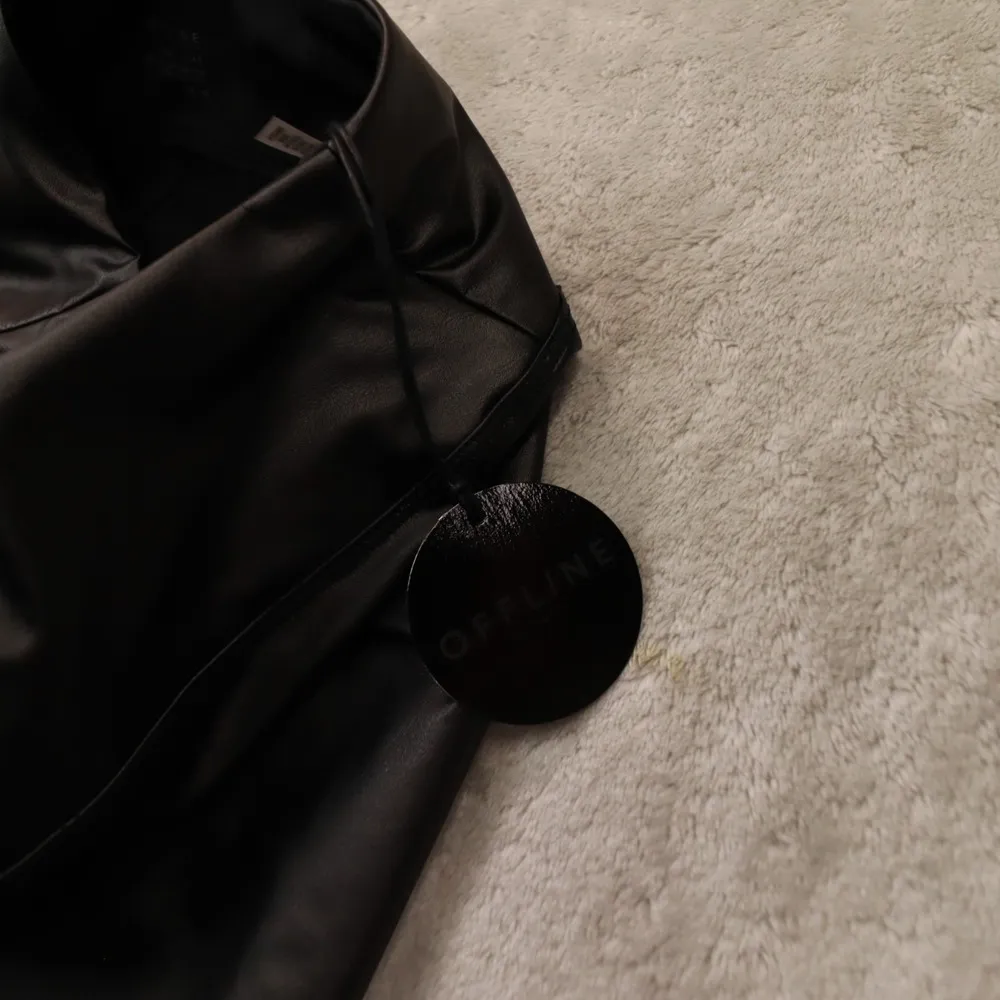 Aerie Offline Black Faux leather Leggings size Women's size Medium NWT - Image 6