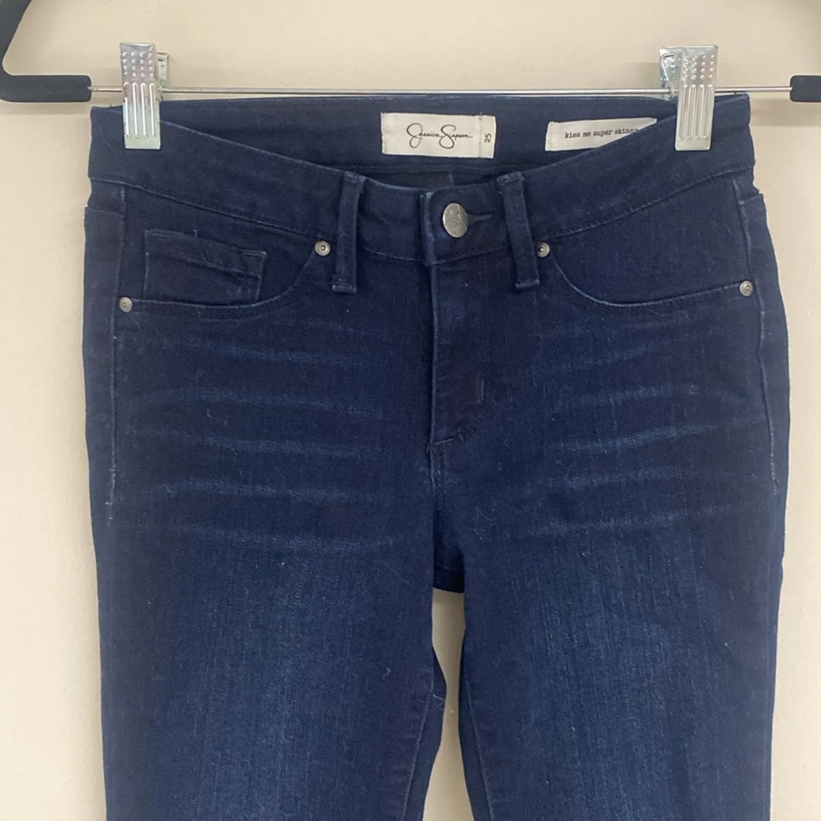 Jessica Simpson Kiss Me Super Skinny Dark Wash Jeans Size 25 - Image 2
