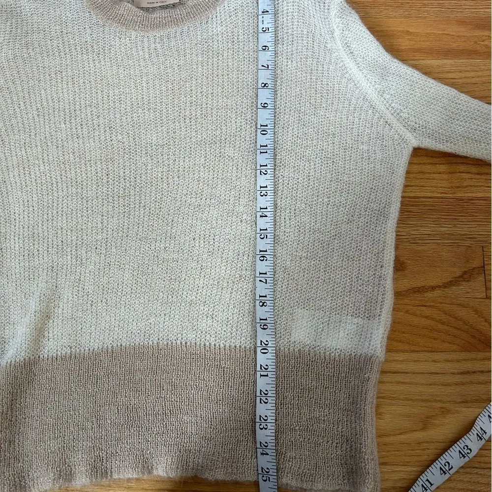 Erika Cavallini Italy Cream Tan Lightweight Crewneck Sweater Size Medium - Image 7