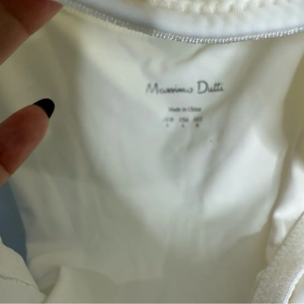 NWT Massimo Dutti White One Piece‎ Open Back Swimsuit Size Large - Image 6