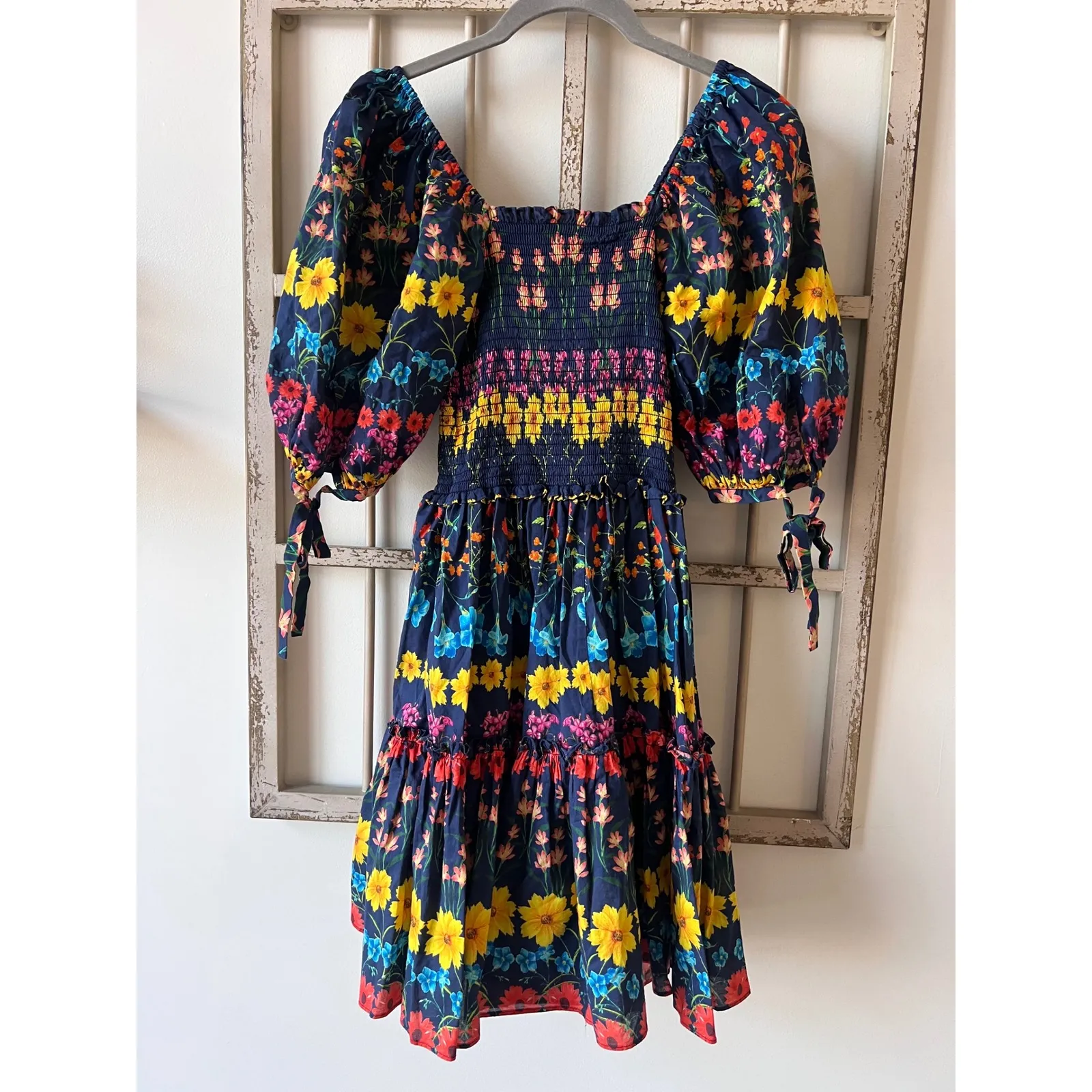 Cara Cara Lenny Smocked Mini Dress Blue Size XS - Image 5