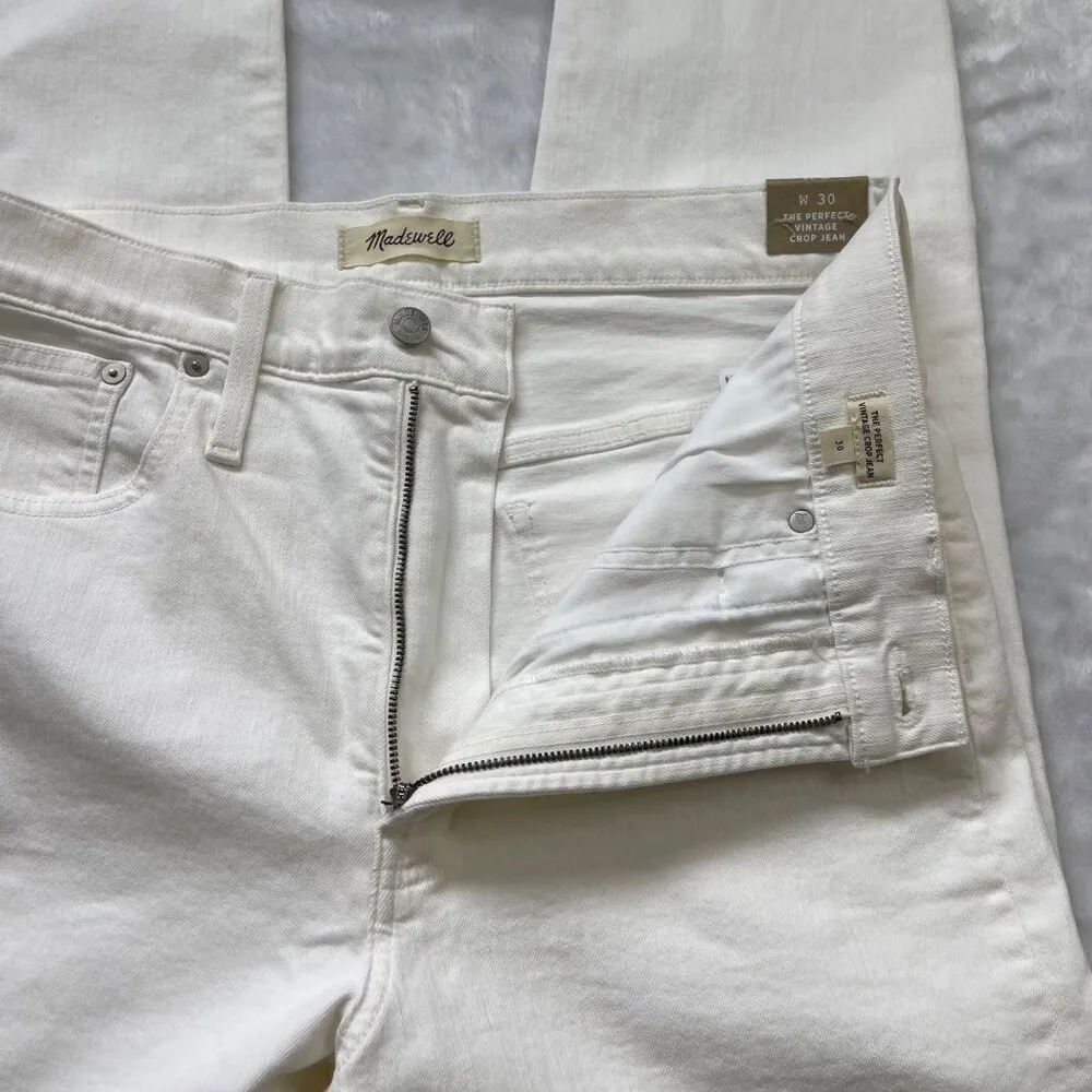 Madewell The Perfect Vintage Crop Jean Womens Size 30 Raw Hem Edition Tile White - Image 13