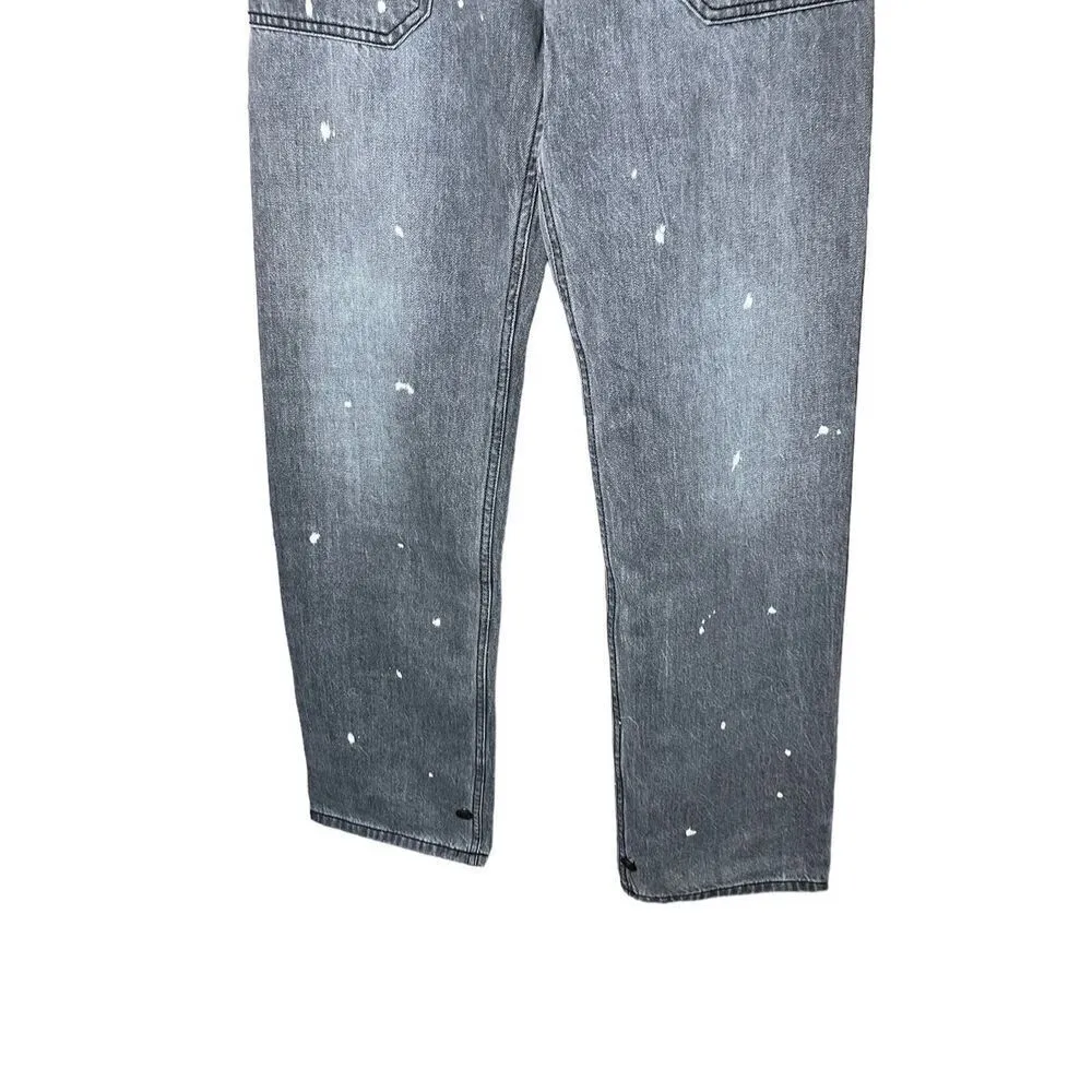 Sandrine Rose Womens Polka Dot Gray Wide Leg Button Fly Buckle Back NWT Size 28 - Image 3