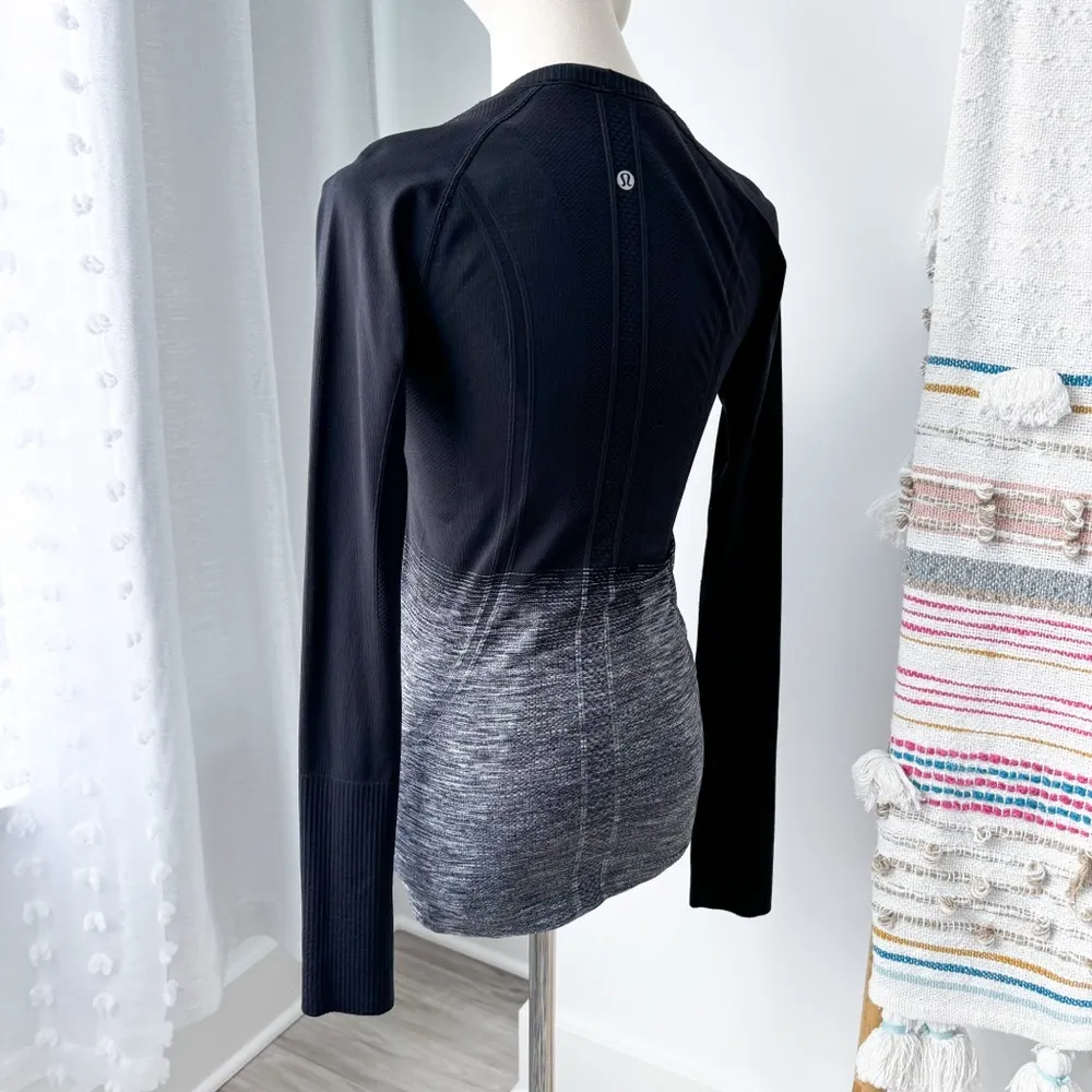 Lululemon Swiftly Tech Black Grey Ombré Long Sleeves Crewneck Tee Women’s Size 4 - Image 4