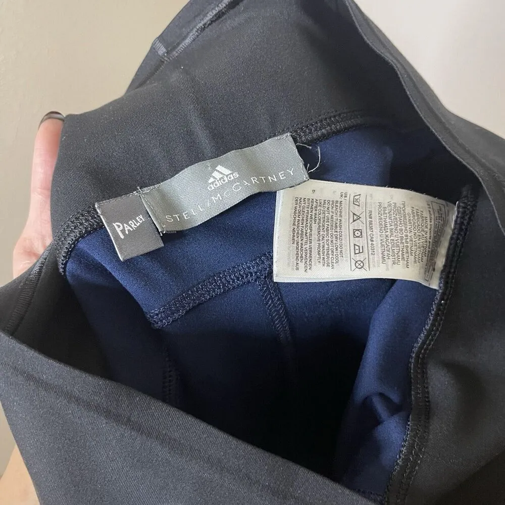 Stella McCartney Navy black colorblock 7/8 workout leggings size small - Image 5