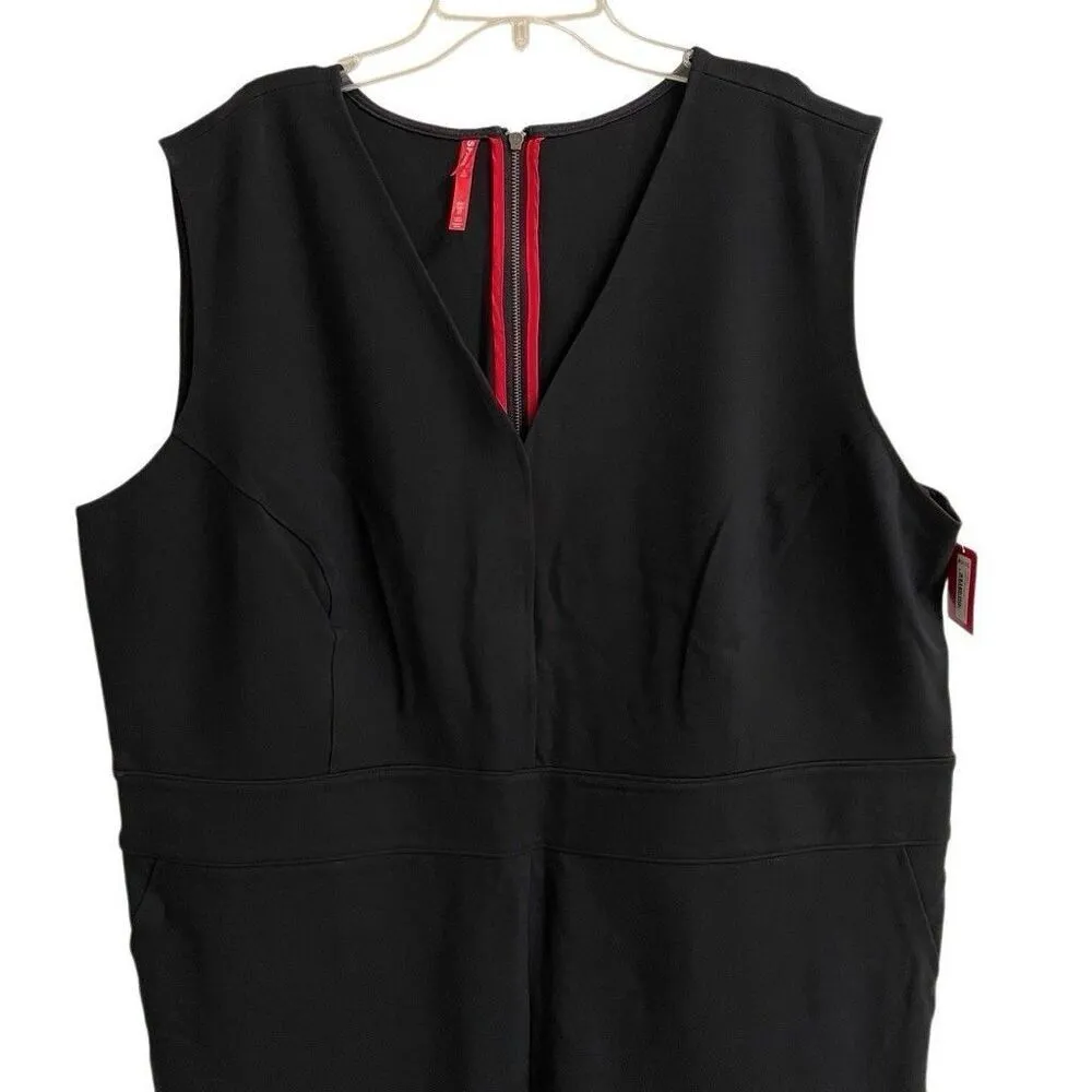 Spanx The Perfect Jumpsuit Womens 3X  3XT in Classic Black Sleeveless Flare Leg - Image 8