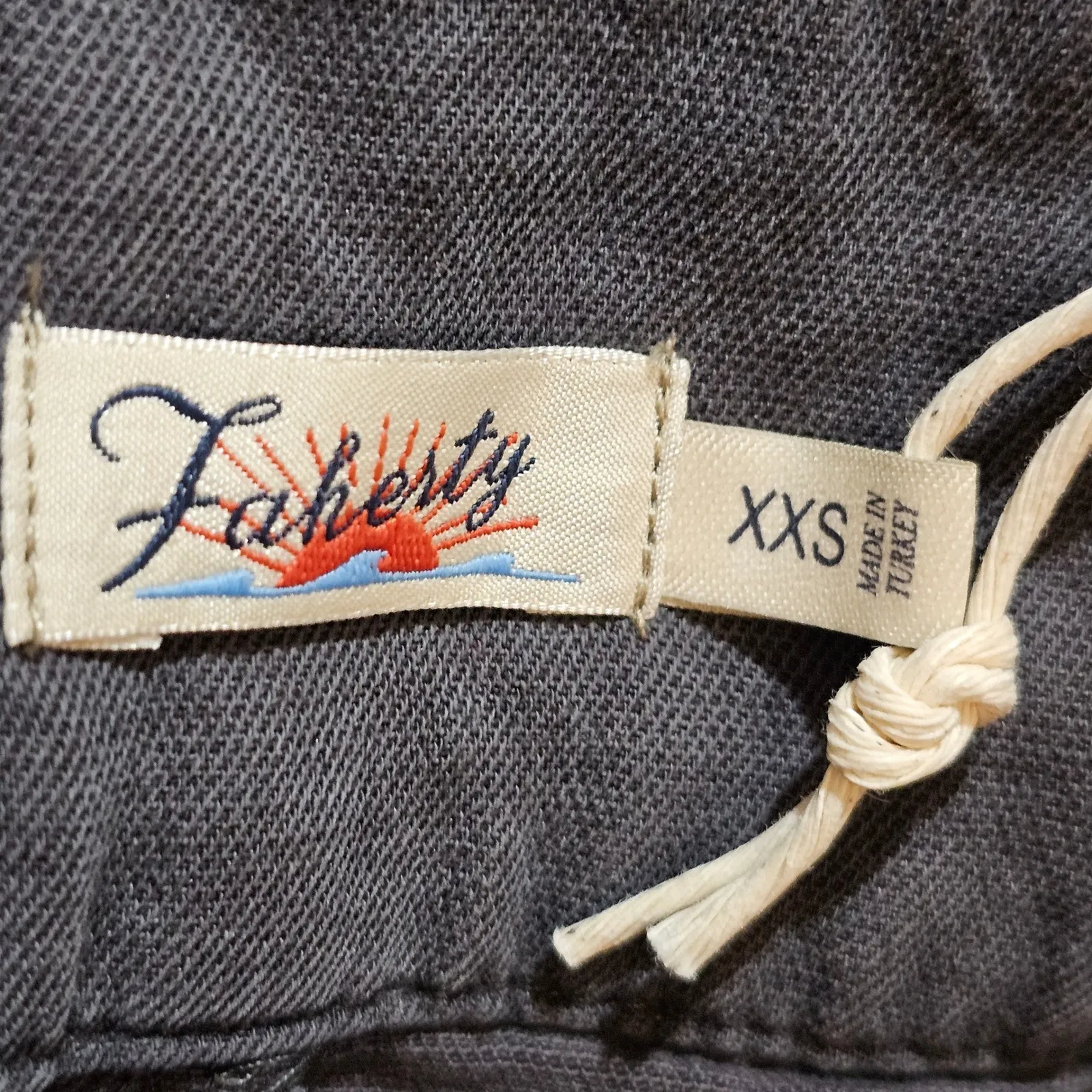 NWT Faherty Womens Faded Black Arlie Tie Waist Shorts XXS - Image 3