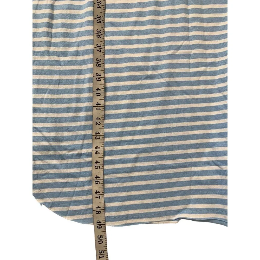 Time & Tru Light Blue & White Striped Sleeveless Dress - Image 5